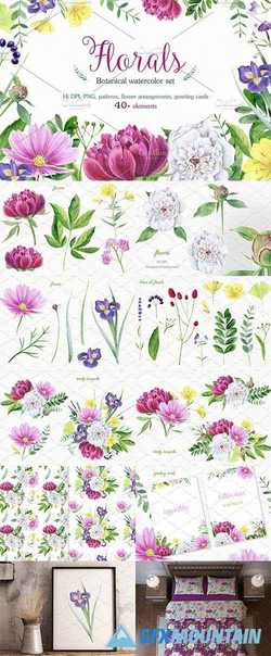 Florals watercolor set 1597550