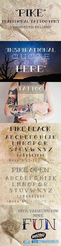 Pike Traditional Tattoo Font 1626992