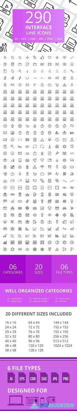290 INTERFACE LINE ICONS 2321658