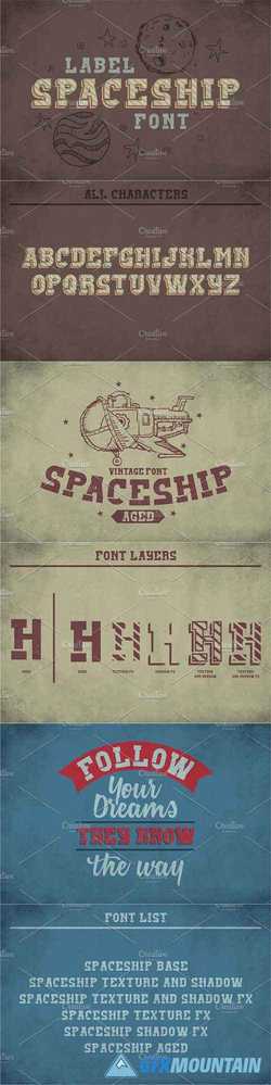 Spaceship Vintage Label Typeface