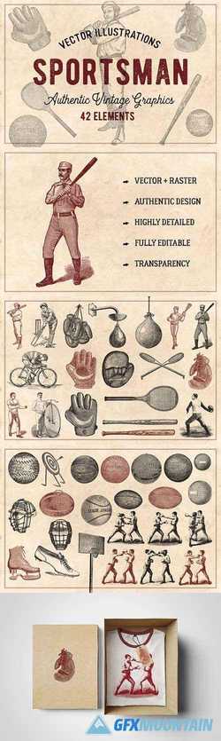 42 Vintage Sports Illustrations 1547914