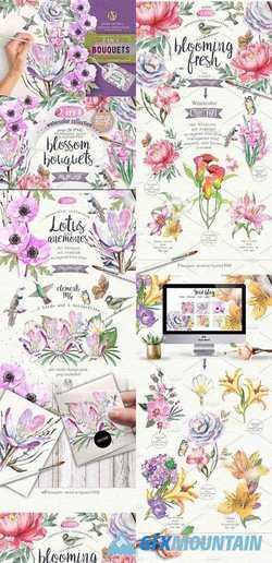 Watercolor bouquets 2 in 1 746620