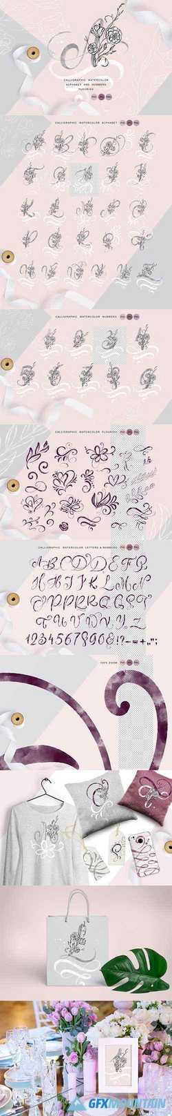 Flowers Letters watercolor alphabet 2348949