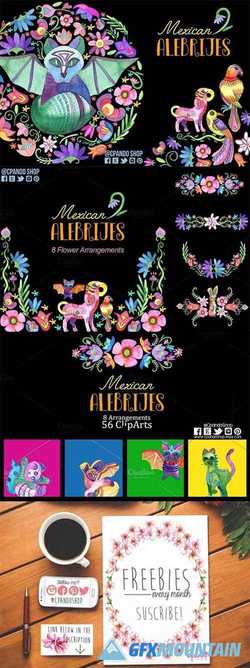 Mexican Alebrijes watercolor clipart 2359827
