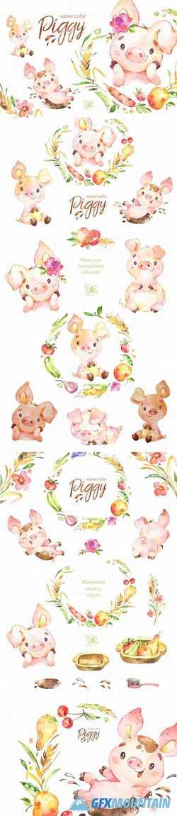 WATERCOLOR PIGGY COLLECTION - 2337221
