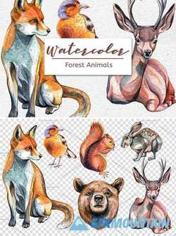 WATERCOLOR FOREST ANIMALS – SET OF 6 2357035