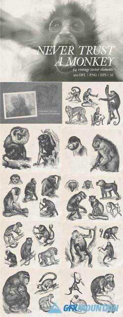 NEVER TRUST A MONKEY - VINTAGE SET - 2349641