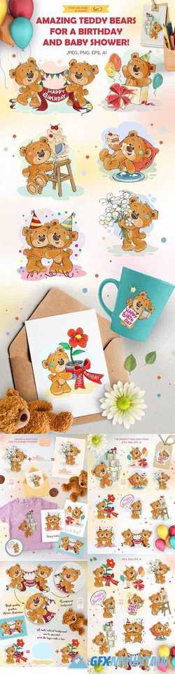 Teddy bears Happy Birthday Set 2 2160412