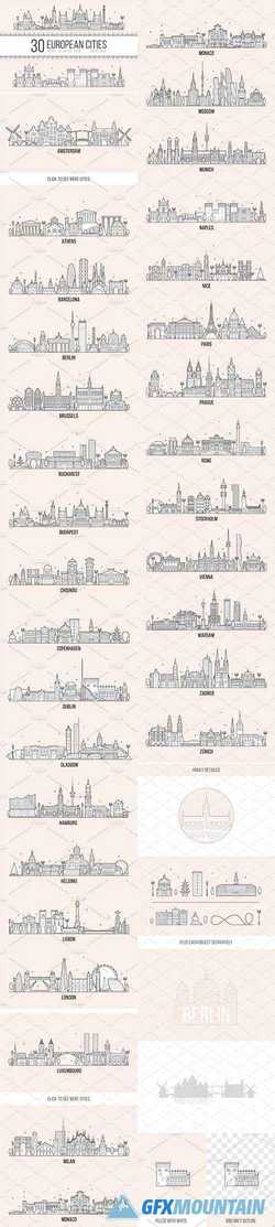 COLLECTION OF 30 EUROPEAN CITIES - 2349652