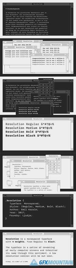Resolution Font Family