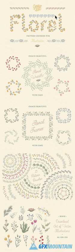 Floral Pattern Brushes For Ai 2447243