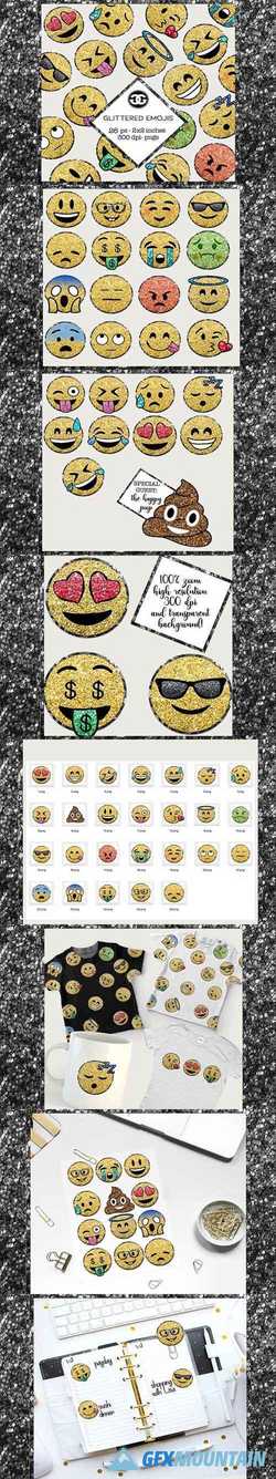 Glitter Emoji Clip Arts PNG Set 2422791