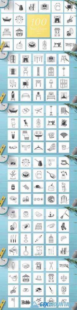 100 Hand Drawn Elements -Home- 2423072