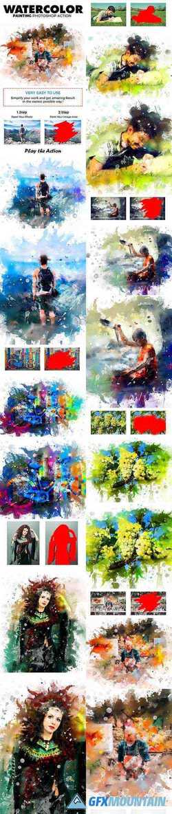 Watercolor Painting Photoshop Action 21875063