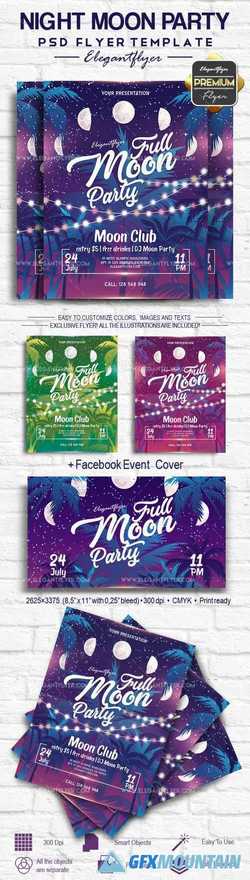 Night Moon Party – Flyer PSD Template