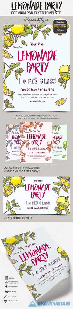 Lemonade Party Flyer Template