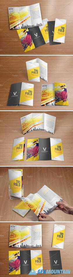 Realistic Trifold Brochure Mockups 1590629
