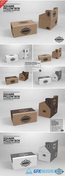 Square Pillow Box Packaging Mockup 2487966