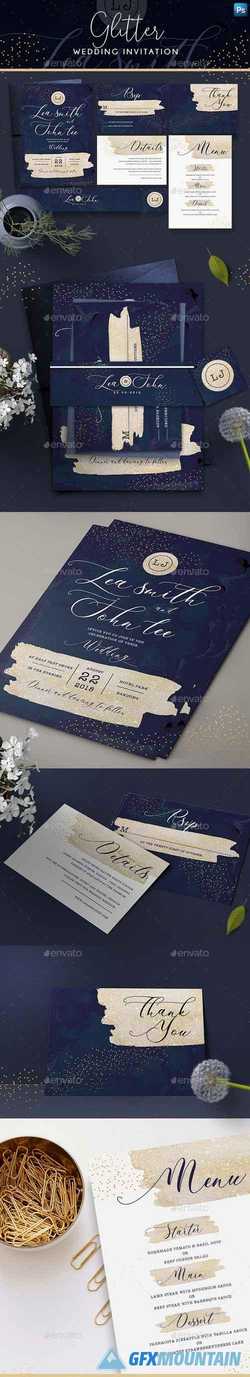 Glitter Wedding Invitation 22001004