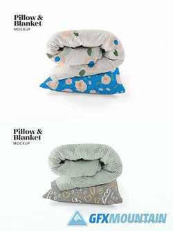 Pillow and Blanket Mockup 2577921