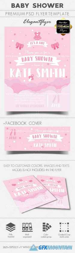 Baby Shower – Premium Flyer PSD Template + Facebook Cover