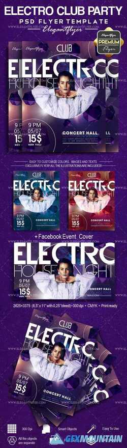Electro Club Party – Flyer PSD Template