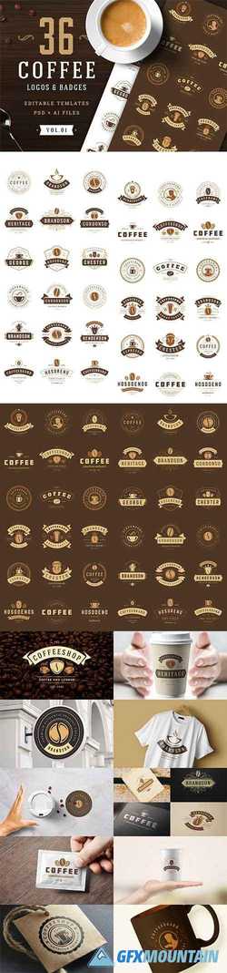 36 Coffee Logos and Badges 2510765