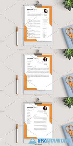Creative 3-Page Resume in Orange 2582412