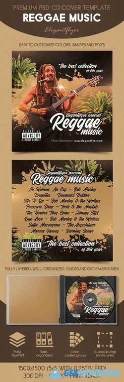 Reggae Music – CD Case Template PSD
