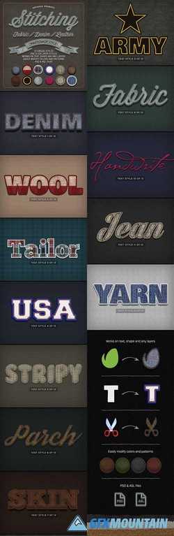 STITCHING FABRIC - DENIM - LEATHER TEXT EFFECTS - 8230591