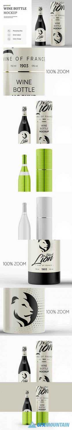 Matte Glass Wine Bottle Mockup 20002554