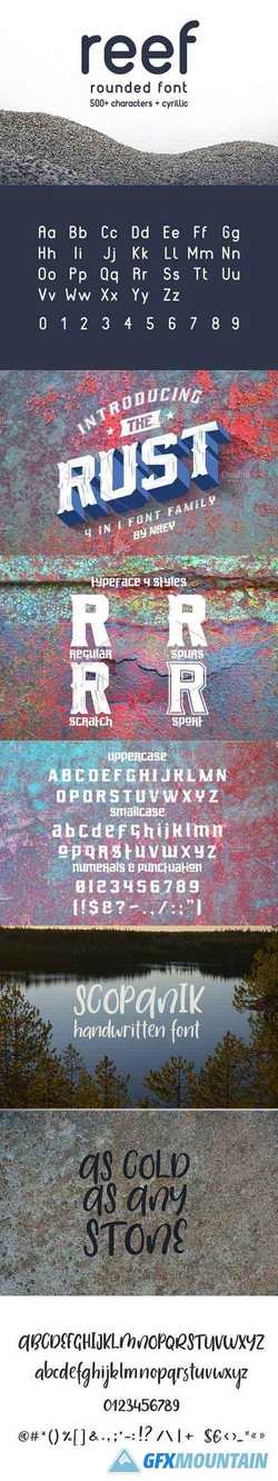 Rust, Scopanik, REEF Fonts