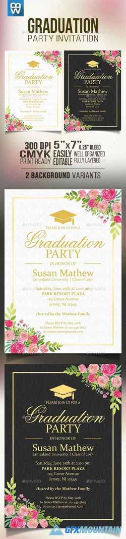 Floral Graduation Party Invitation 16185389