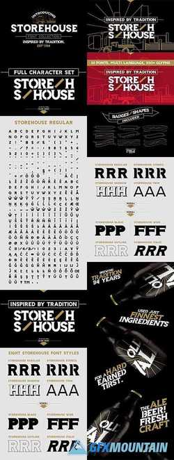Storehouse Font + Vector shapes 2683495