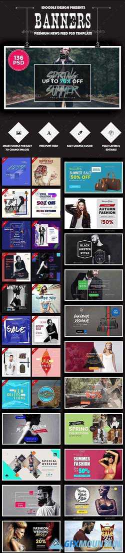 Fashion Facebook Ad Banners - 136 PSD [02 Size Each] 16046080