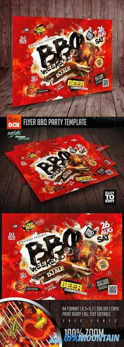 Flyer BBQ Party Template 22292178