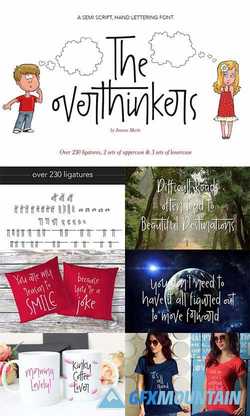 The overthinkers hand lettering font 2565802