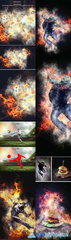 Real Fire & Smoke Photoshop Action 22230465