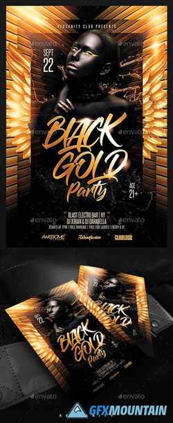 Black Gold Party Flyer 22384570