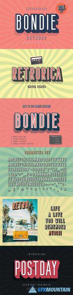 Bondie Extrude Font Family