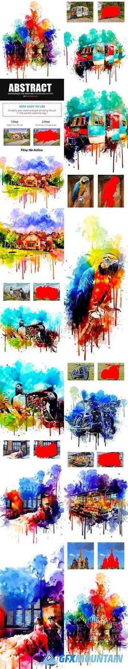 Abstract Watercolor Ink Painting Photoshop Action 22415219
