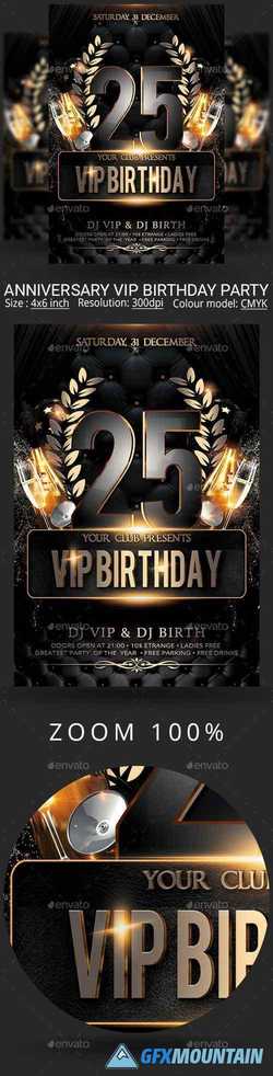 Vip Birthday Anniversary Party Flyer 22489680