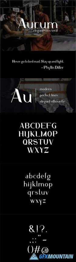 Aurum Elegant Sans Serif typeface 2840368