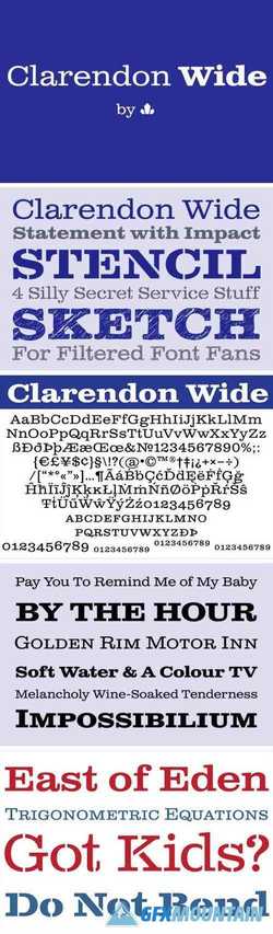 Clarendon Wide Font Family