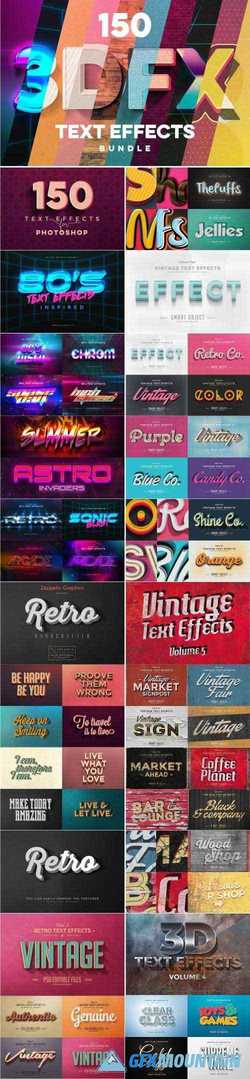 150 3D TEXT EFFECTS FOR PHOTOSHOP - 2834709
