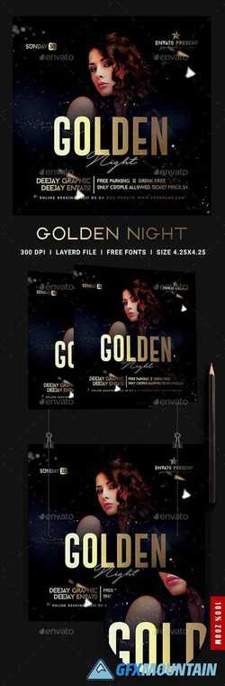 Golden Night Club Flyer Template 22598603