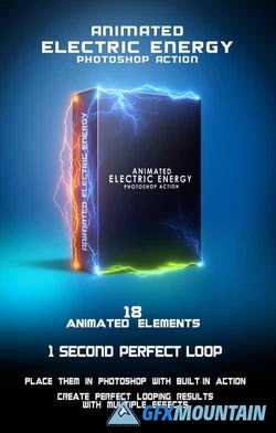 ANIMATED ELECTRIC ENERGY PHOTOSHOP ACTION - 19993233