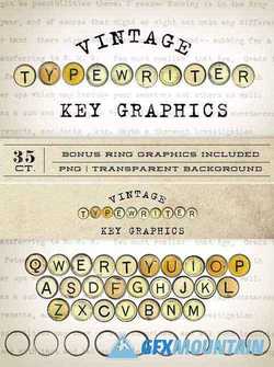 Vintage Typewriter Key Graphics