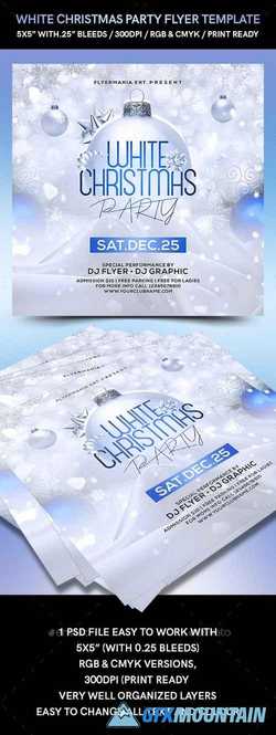 White Christmas Party Flyer Template 22713168