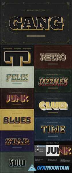 RETRO TEXT EFFECTS - 10 PSD - 21303853